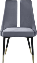 Sleek Grey Velvet Dining Chair - NY Furniture Direct (NY)