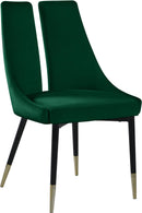 Sleek Green Velvet Dining Chair - NY Furniture Direct (NY)
