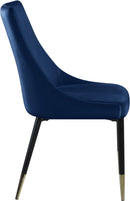 Sleek Navy Velvet Dining Chair - NY Furniture Direct (NY)