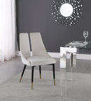 Sleek Cream Velvet Dining Chair - NY Furniture Direct (NY)