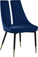 Sleek Navy Velvet Dining Chair - NY Furniture Direct (NY)