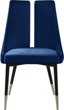 Sleek Navy Velvet Dining Chair - NY Furniture Direct (NY)