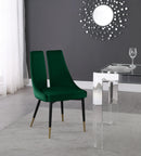 Sleek Green Velvet Dining Chair - NY Furniture Direct (NY)