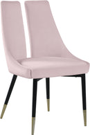 Sleek Pink Velvet Dining Chair - NY Furniture Direct (NY)