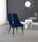 Sleek Navy Velvet Dining Chair - NY Furniture Direct (NY)