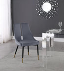 Sleek Grey Velvet Dining Chair - NY Furniture Direct (NY)