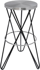 Mercury Black / Silver Bar Stool