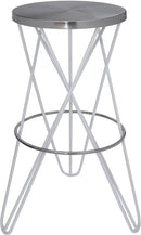 Mercury White / Silver Bar Stool