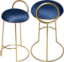 Ring Navy Velvet Counter Stool - NY Furniture Direct (NY)