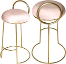 Ring Pink Velvet Counter Stool - NY Furniture Direct (NY)