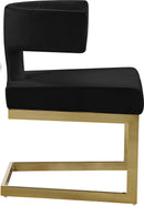 Alexandra Black Velvet Dining Chair - NY Furniture Direct (NY)