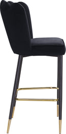 Lily Black Velvet Stool - NY Furniture Direct (NY)