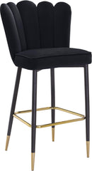 Lily Black Velvet Stool - NY Furniture Direct (NY)