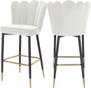 Lily Cream Velvet Stool - NY Furniture Direct (NY)