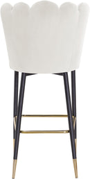 Lily Cream Velvet Stool - NY Furniture Direct (NY)
