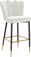 Lily Cream Velvet Stool - NY Furniture Direct (NY)