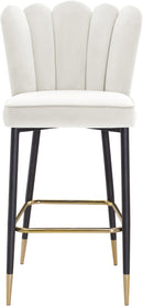 Lily Cream Velvet Stool - NY Furniture Direct (NY)