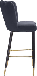 Lily Grey Velvet Stool - NY Furniture Direct (NY)