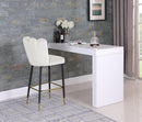 Lily Cream Velvet Stool - NY Furniture Direct (NY)
