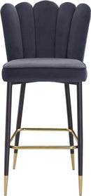 Lily Grey Velvet Stool - NY Furniture Direct (NY)