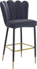 Lily Grey Velvet Stool - NY Furniture Direct (NY)