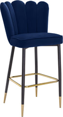 Lily Navy Velvet Stool - NY Furniture Direct (NY)
