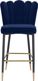 Lily Navy Velvet Stool - NY Furniture Direct (NY)