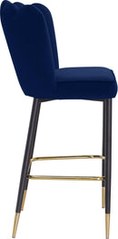 Lily Navy Velvet Stool - NY Furniture Direct (NY)