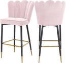 Lily Pink Velvet Stool - NY Furniture Direct (NY)