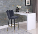 Lily Grey Velvet Stool - NY Furniture Direct (NY)