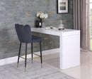 Lily Grey Velvet Stool - NY Furniture Direct (NY)