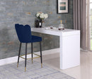 Lily Navy Velvet Stool - NY Furniture Direct (NY)