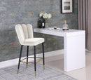Lily Cream Velvet Stool - NY Furniture Direct (NY)