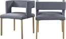 Caleb Grey Velvet Dining Chair - NY Furniture Direct (NY)