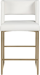 Caleb White Faux Leather Counter Stool - NY Furniture Direct (NY)