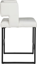 Caleb White Faux Leather Counter Stool - NY Furniture Direct (NY)