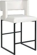 Caleb White Faux Leather Counter Stool - NY Furniture Direct (NY)