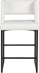 Caleb White Faux Leather Counter Stool - NY Furniture Direct (NY)