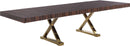 Excel Brown Zebra Wood Veneer Lacquer Extendable Dining Table (3 Boxes) - NY Furniture Direct (NY)