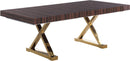 Excel Brown Zebra Wood Veneer Lacquer Extendable Dining Table (3 Boxes) - NY Furniture Direct (NY)