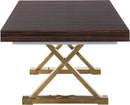 Excel Brown Zebra Wood Veneer Lacquer Extendable Dining Table (3 Boxes) - NY Furniture Direct (NY)