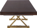 Excel Brown Zebra Wood Veneer Lacquer Extendable Dining Table (3 Boxes) - NY Furniture Direct (NY)