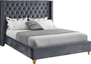 Barolo Grey Velvet Full Bed