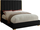 Becca Black Velvet King Bed - NY Furniture Direct (NY)
