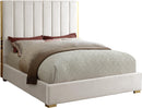 Becca Cream Velvet Queen Bed - NY Furniture Direct (NY)