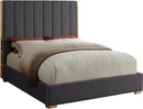 Becca Grey Velvet Queen Bed - NY Furniture Direct (NY)