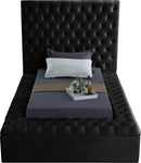 Bliss Black Velvet Twin Bed (3 Boxes) - NY Furniture Direct (NY)