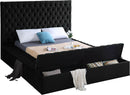 Bliss Black Velvet Queen Bed (3 Boxes) - NY Furniture Direct (NY)