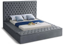 Bliss Grey Velvet Queen Bed (3 Boxes) - NY Furniture Direct (NY)