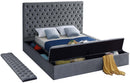 Bliss Grey Velvet King Bed (3 Boxes) - NY Furniture Direct (NY)